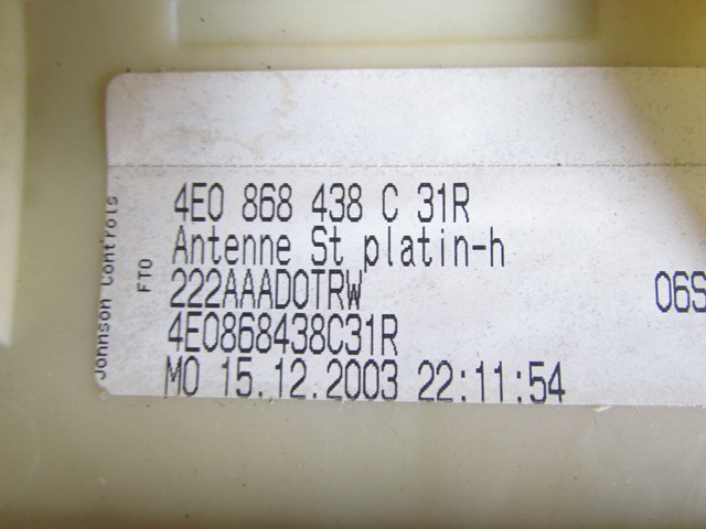 2004 Audi A8L D3 Rear Roof Cover Trim Panel 4E0 868 438 C