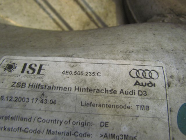 2004 Audi A8L D3 Rear Subframe OEM 4E0505235C