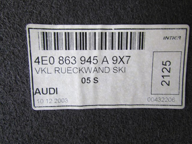 2004 Audi A8L Trunk Carpet Moulding 4E0863945