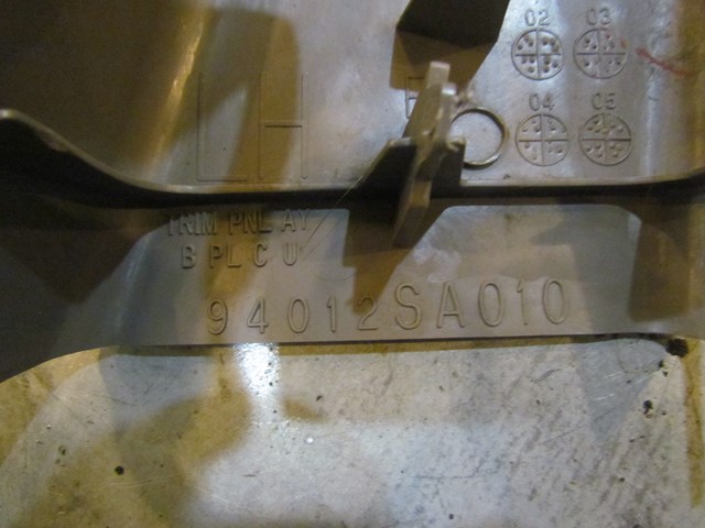 2007 Subaru Forester LH Driver Upper B Pillar Trim