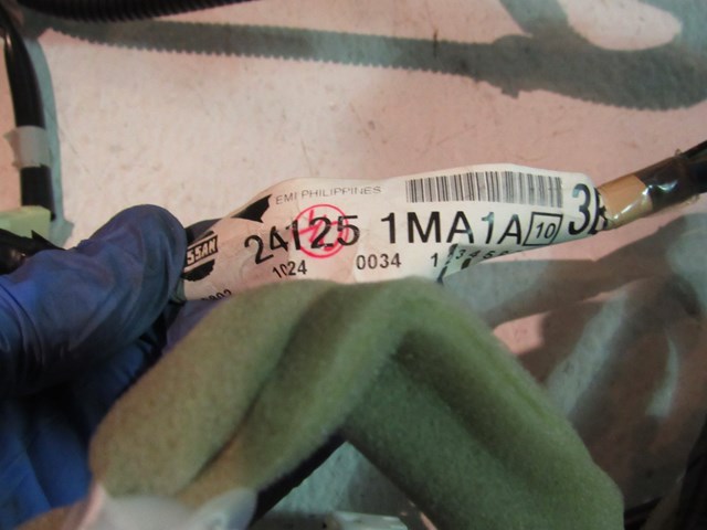 2011 Infiniti M37 Front LH Driver Door Wiring Harness 24125 1MA1A