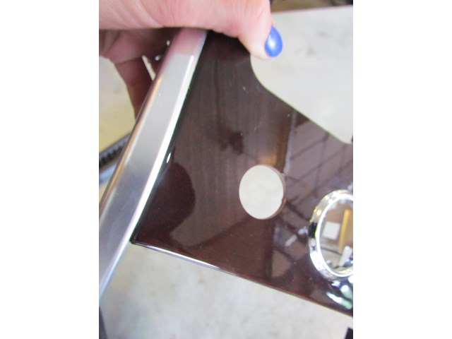 2011 Infiniti M37x Center Console Wood Grain Trim Section