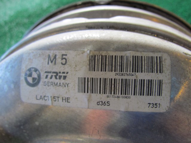 2007 BMW M6 Power Brake Booster E63 V10 S85 Convertible