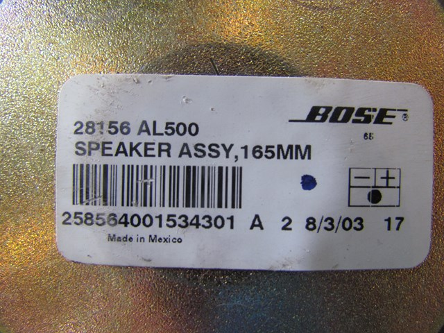 2004 Nissan 350z Rear Speaker Behind Seat NOT SUB