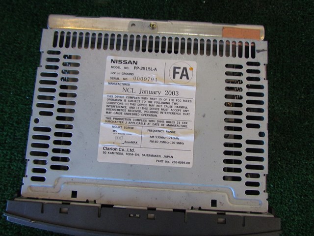 2003 Nissan 350z Radio PP-2515L-A See Description