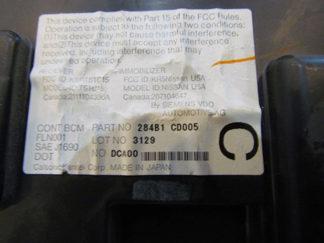 2003 Nissan 350z BCM Body Control Module 284B1 CD005