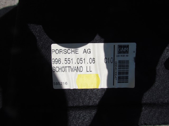 1998 Porsche Boxster Front Storage Area Carpet 996.551.051.06