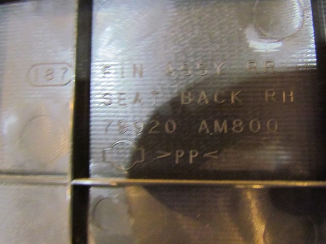 2005 Infiniti G35 Coupe Rear RH Seat Finish Trim 79920 AM800