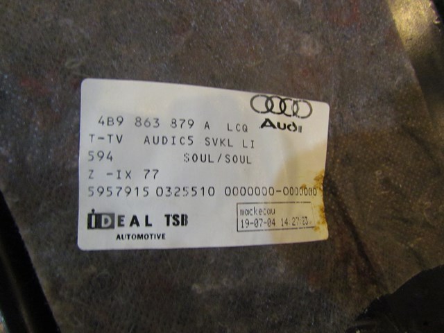 2005 Audi Allroad LH Rear Hatch Moulding 4B9 863 879