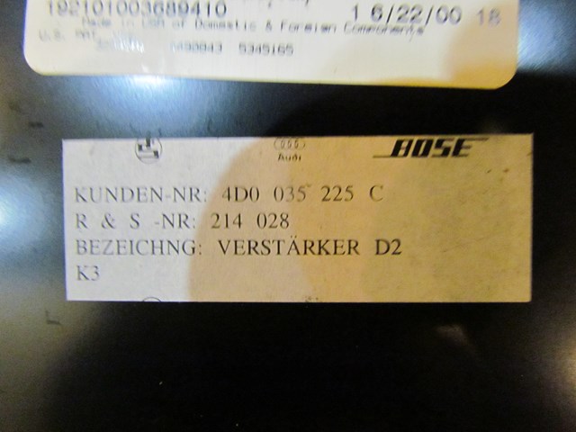 2001 Audi A8L D2 Navigation Reader