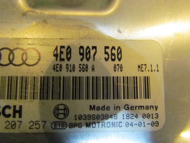 2004 Audi A8L D3 ECU Engine Control Unit OEM 4E0907560