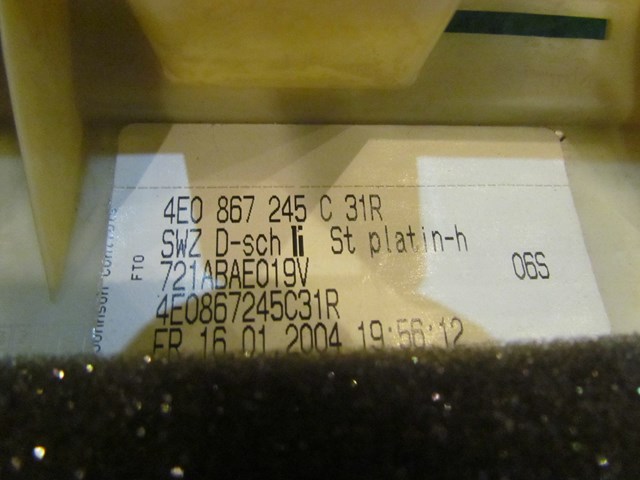 2004 Audi A8L D3 Rear LH Quarter Window Trim 4E0 867 245