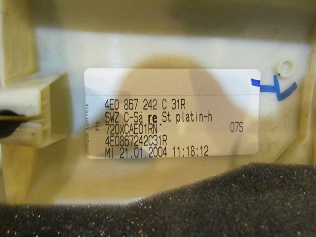 2004 Audi A8L D3 RH Passenger C Pillar Trim Panel 4E0 867 242
