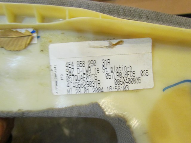  2004 Audi A8L  RH Passenger Upper Pillar Trim Panel 