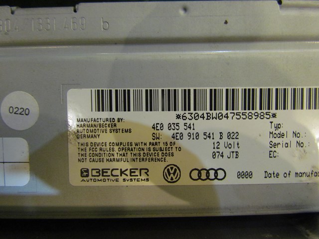 2004 Audi Navigation Receiver Tuner 4E0 035 541 