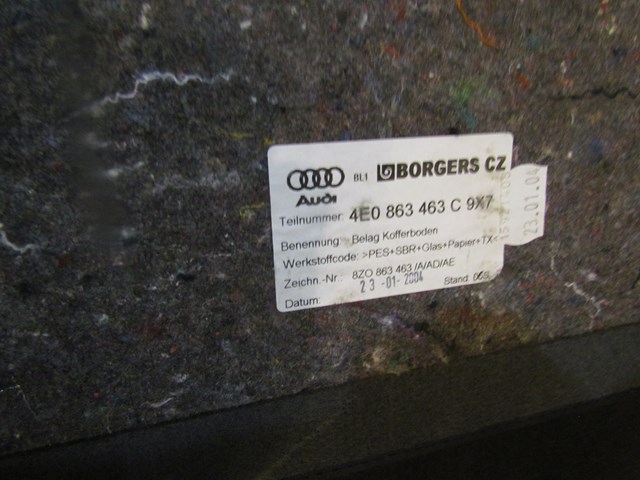 2004 Audi A8L D3 Trunk Board/Spare Tire Cover 