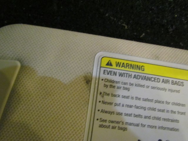 2006 Infiniti M35 RH Passenger Sun Visor-Small Discoloration