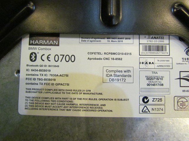 2013 BMW 128i Harman Combox Telematic