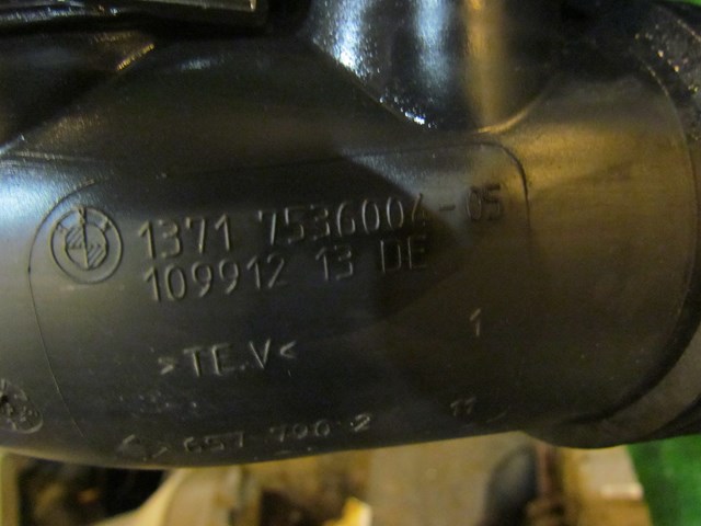 2013 BMW 128i Air Intake Tube 1371 7536004-05