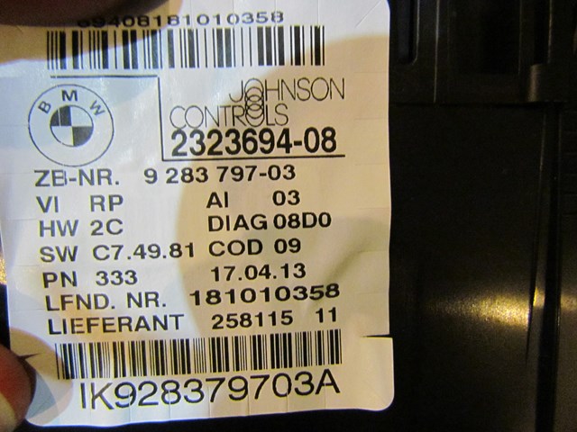 2013 BMW 128i Convertible Speedometer 19K- 9 283 797-03