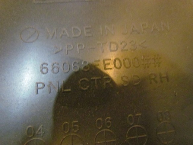 2005 Subaru Impreza RH Enter Console Trim 66868FE000