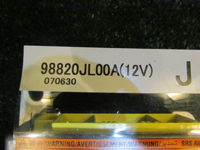 2008 Infiniti G37 Coupe Air Bag Module 98820JL00A-Needs Reset