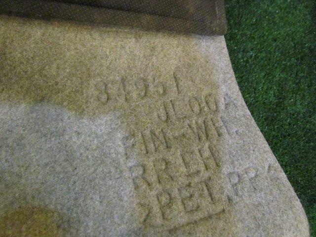 2008 Infiniti G37 Coupe LH Trunk Quarter Carpet 84951JL00A