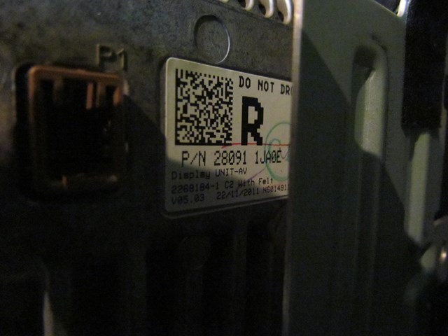 2012 Infiniti M37 Navigation Display Screen 28091 1JA0E