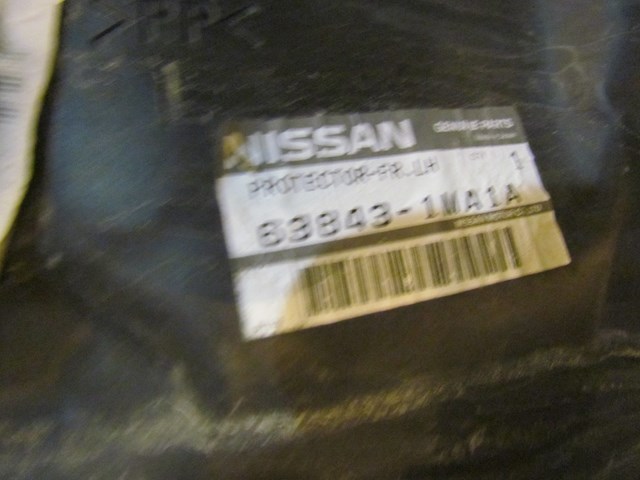 2012 Infiniti M37 M37x Front LH Fender Liner Rear Portion 63843 1MA0A