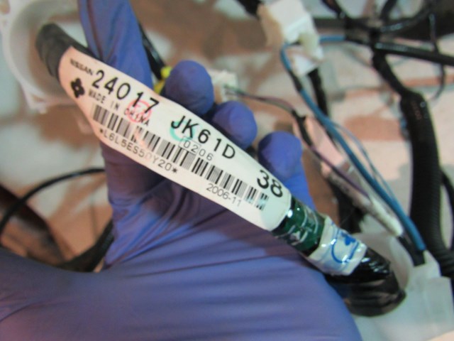 2007 Infiniti G35 Sedan RH Pass Body Wire Harness 24017 JK61D