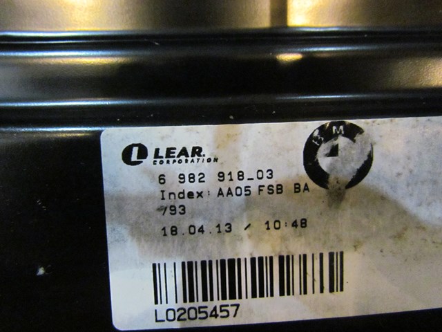 2013 BMW 128i Convertible Front RH Seat Back Frame 6 982 918-03