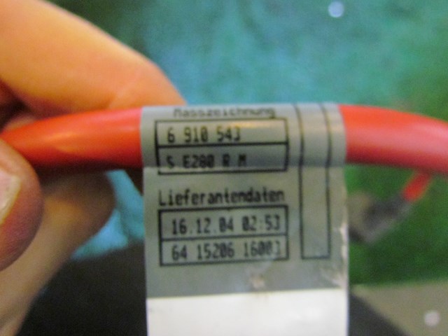 2005 BMW M3 Positive Battery Cable 6 910 543 
