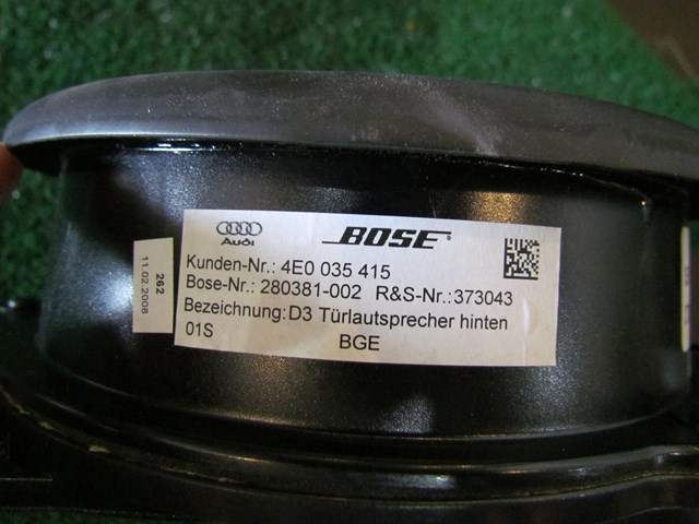 2008 Audi A8l Rear LH Driver Door Speaker 4E0 035 415