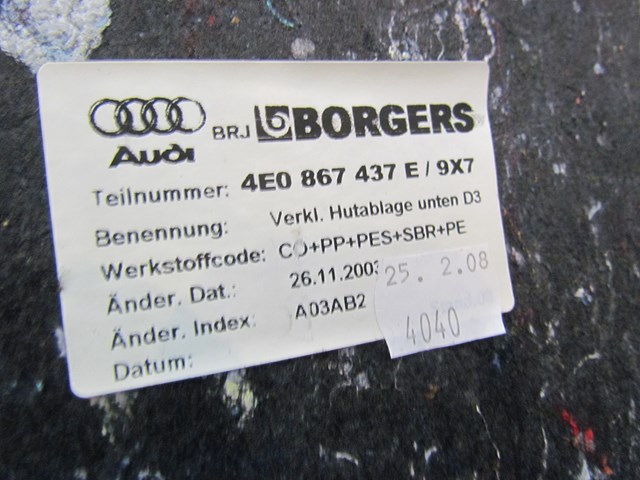 2008 Audi A8L Trunk Ceiling Moulding 4E0 867 437