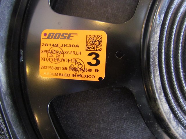 2009 Infiniti G37 Sedan Front LH Driver Door Speaker 28149JK30A