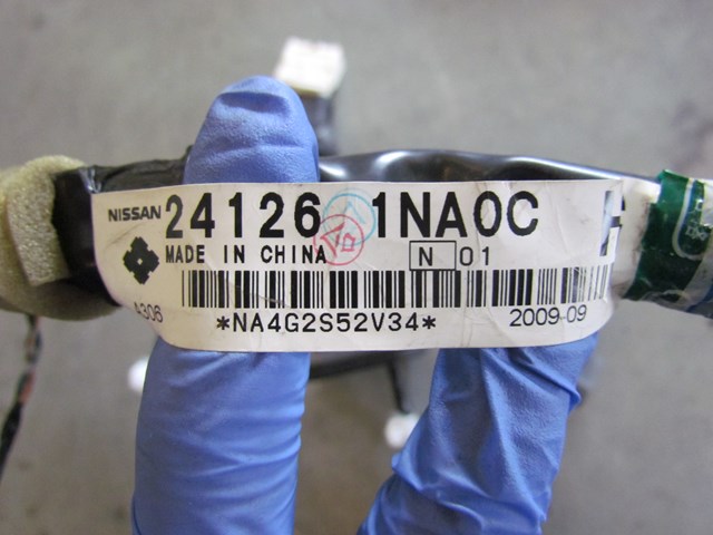 2009 Infiniti G37 Sedan Rear RH Pass Door Wiring 24126 1NA0C