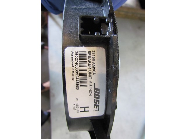 2009 Infiniti G37 Sedan Rear LH Door Speaker 28156 AM90A