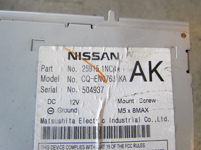 2009 Infiniti G37 Navigation Radio CD Player 25915 1NC41