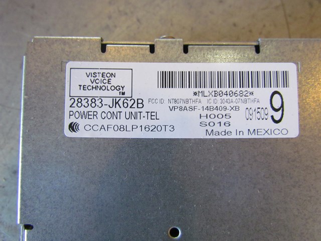 2009 Infiniti G37x Sedan Communication Control Module 28383-JK62B