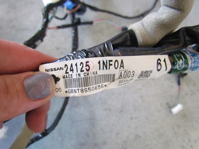 2011 Infiniti G25x Front LH Driver Door Wiring 24125 1NF0A