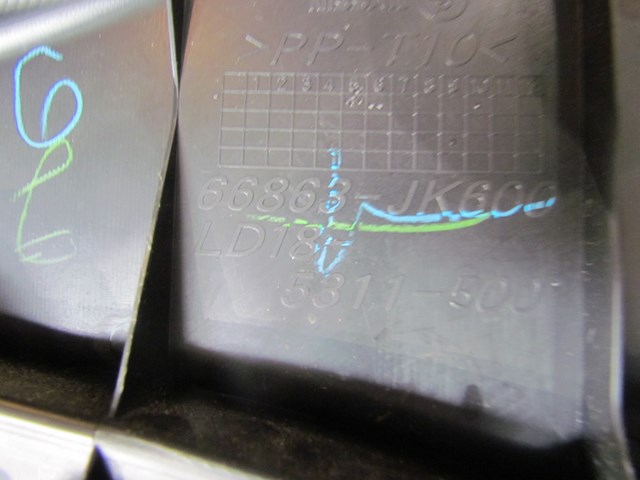 2011 Infiniti G25x LH Driver Wiper Cowl w/ Seal 66863 JK600