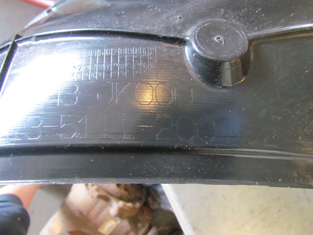 2011 Infiniti G25 G25x Sedan Front LH Fender Liner Rear Portion
