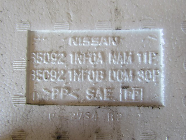 2011 Infiniti G25x Sedan Rear RH Bumper Reinforcement Foam