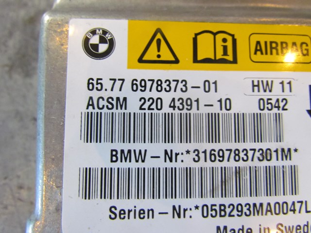2006 BMW E60 M5 Air Bag Module -Blown Needs Reset 65.77 6978373