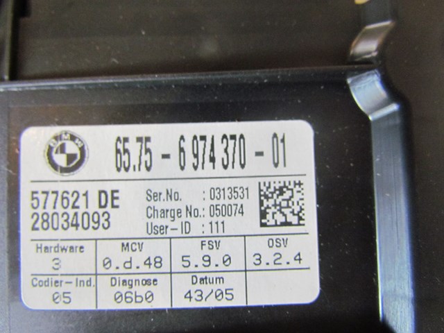 2006 BMW E60 M5 Alarm Motion Sensor w/ Cover 6974370