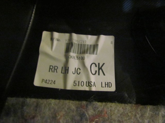 2010 Subaru WRX Hatchback LH Driver Rear Door Panel