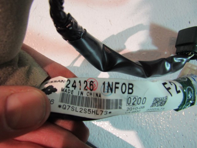 2010 Infiniti G37x Sedan Rear LH Driver Door Wiring 24126 1NF0B