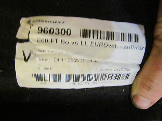 2006 BMW M5 E60 Front Interior Carpet. Shows Minor Wear