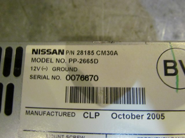 2006 Infiniti G35x Sedan Disc Player Radio 28185 CM30A