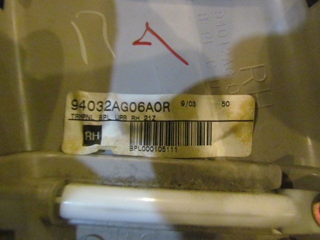 2005 Subaru Legacy GT RH Pass Upper B Pillar Trim 94032AG06A